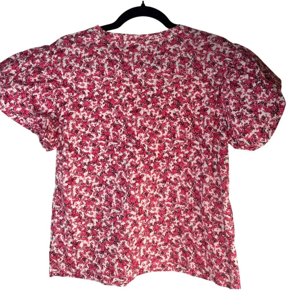 2/$30 ZARA Medium Floral Print Top With Puff Sleeves